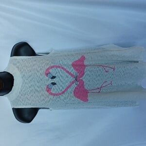 NWT Phil Love Flamingo high neck Burnout Tank, semi-sheer